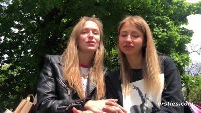 Sexy Couple Take Turns Heating Each Other Up - Blonde lesbians Hd interview outdoors - Germany on vidgratis.com