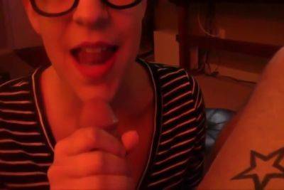 23yr Old Cute Geek Swallowing Cum At Home on vidgratis.com