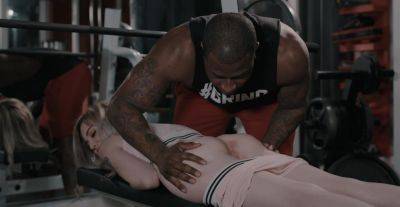 Black lover tries p***e pussy at the gym in remarkable interracial on vidgratis.com