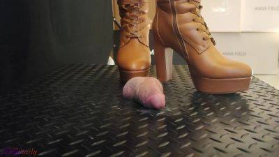 Cbt And Cock Crush Trample In Brown Knee High Boots With Tamystarly - Ballbusting Bootjob Shoejob on vidgratis.com