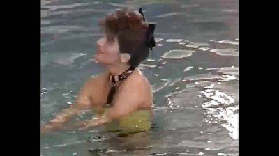 Brunette milf gets fucked after swimming in the pool - Germany on vidgratis.com