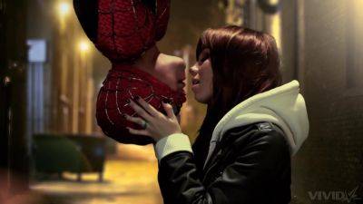 Spider man roleplay leads curious redhead to merciless sex on vidgratis.com