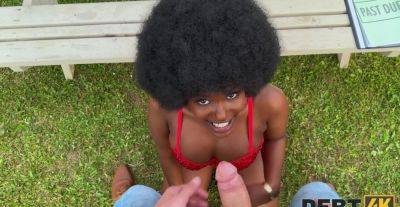 Curly ebony princess enjoys tasty dong in backyard POV romance on vidgratis.com