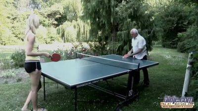 Ping Pong Deluxe - Mia: Outdoor Blonde Strip & Cum on vidgratis.com