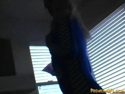 Teen babe Christine solo showing off her panties on vidgratis.com