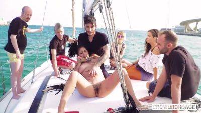 First Time BDSM Action: Spanish Aisha's Big Tit Threesome on a Boat - Spain on vidgratis.com