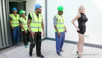 Blonde Nympho Takes on Black Studs on vidgratis.com