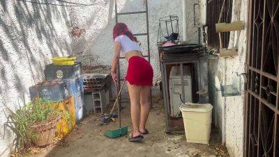 Stepdaughter Bibi in Skirt Washes Clothes - I Can't Resist Her Backside on vidgratis.com