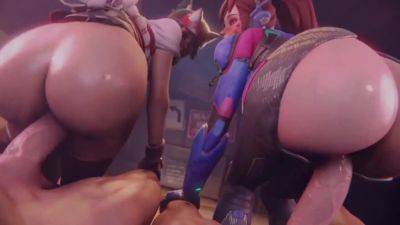 3D Porn Compilation: Sexy Big-assed D.va & Kiriko From Overwatch Get Fucked Hard In All Holes on vidgratis.com