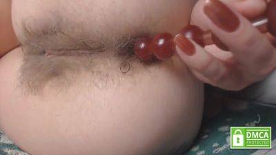 Close Up Playing With Different. Pushing Out Anal Beads Without Hands From Sexy Hairy Asshole on vidgratis.com