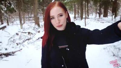 Molly Redwolf - Fucked A Naked Bitch In The Winter Forest. Cum In Her Mouth on vidgratis.com