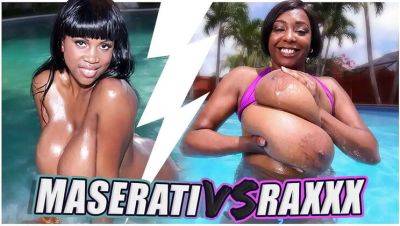 Rachel Raxxx vs Maserati: Busty MILFs Battle in Pool - Big Tits, Wet Bikini, Cumshot Compilation on vidgratis.com