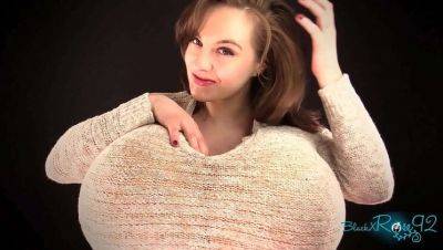 Brunette MILF Stretches Sweater with Dirty Talk and Breast Expansion on vidgratis.com