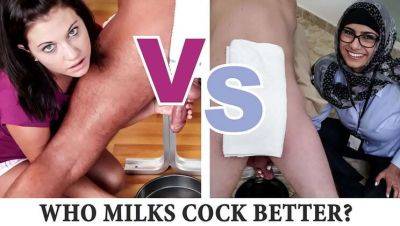 Mia Khalifa & Brandi Belle - Hot Handjob Battle! Cock Milking Challenge Part 2 - Lebanon on vidgratis.com