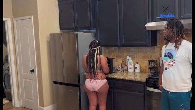 Big Booty Stepmom Fucks Stepson on New Year's - Creampie in the Kitchen on vidgratis.com