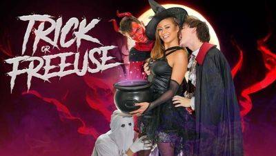 Busty Stepmom Cassie Del Isla Fucked Hard by Three Stepsons in Halloween Costumes - FreeUse Orgy on vidgratis.com